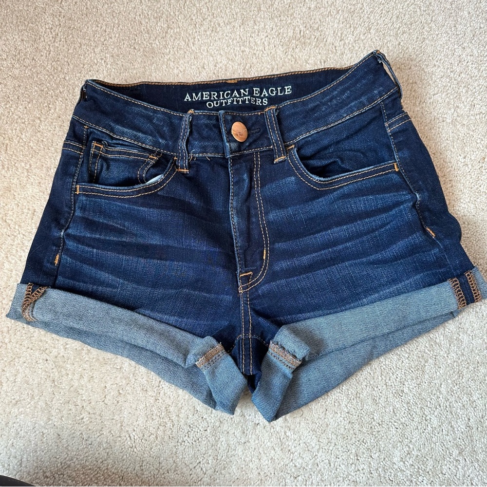 American Eagle Super Stretch Hi Rise Shortie Jean Shorts